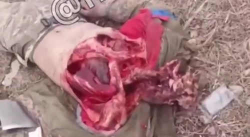 Ukrainian terrorist is a victim of cannibalism.