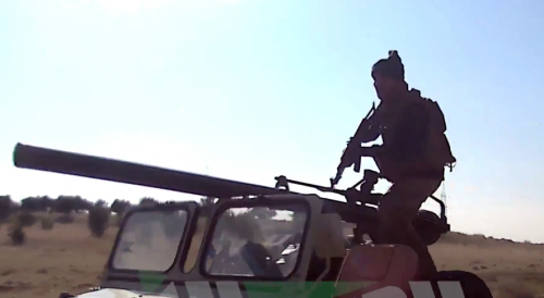 Rebels Runs Over Syrian Soldier Trying To Stop Him From Advancing