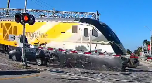 Man injured after vehicle collides with Brightline train in North Miami Beach