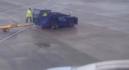 Airport Worker Crushed To Death By Pushback Truck (better quality)