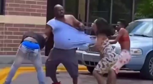 Fatso Man gets Finger up his Ass During Fight