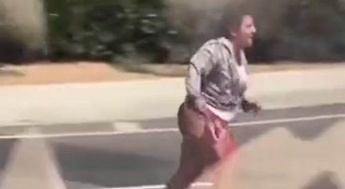 Lady Chases Truck with Her Pants Down