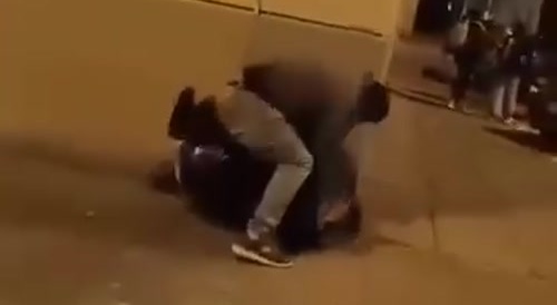 Colombians fight in downtown Słupsk, Poland