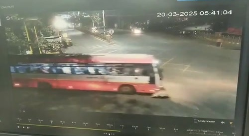 Bus Flattens Careless Woman