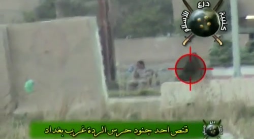 Iraqi National Guard shot in the head by a sniper west of Baghdad - Shield of Islam Brigades