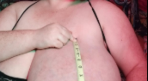 girl with VERY big tits.