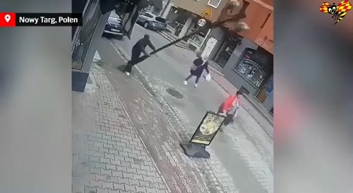 Old Swedish Lady Gets Lamposted