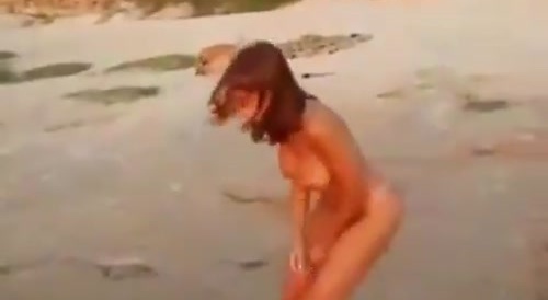 Dog Steals Woman's Bikini - Naked warning