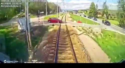 Train hits asshole driver