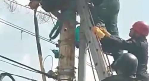 High Voltage and man