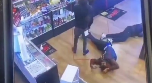 2 people trying to steal shoes gets shot