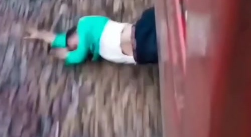 Dragged by train