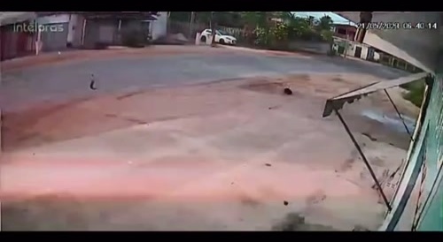 Spectacular Collision Between Car And Motorcycle