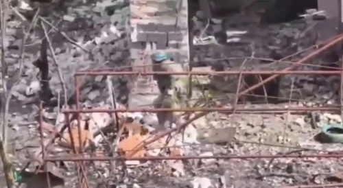 Ghost throws brick at soldiers head