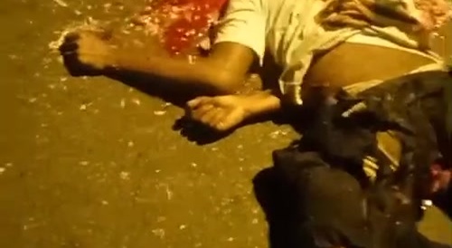 Dude tried to hitch a ride and got splattered