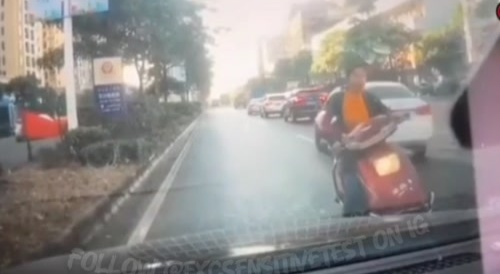 Scooter hit by truck