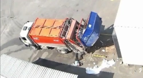 Garbage truck accident