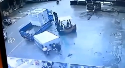 Guy crushed by someone's load