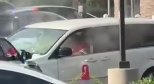 Cops Shoot Suspect at "In n Out Burger" drive-thru