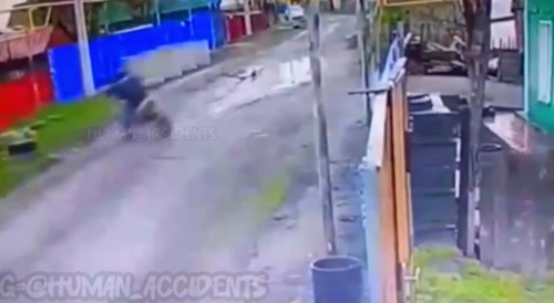 He hit the brick