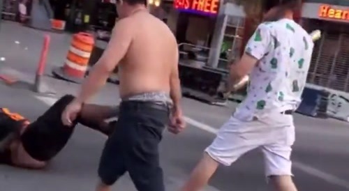 Street Thug Gets Beaten with his own Stick