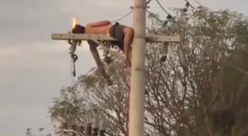 Wire thief gets electrocuted