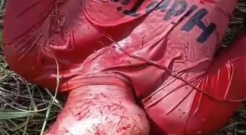 Child rapist found with a message on his dick
