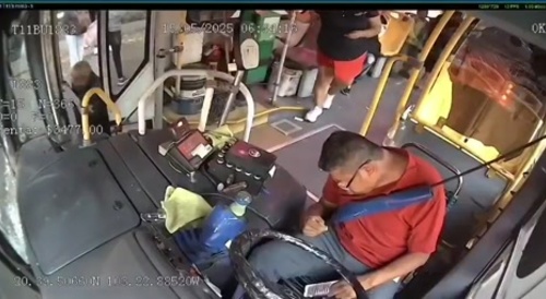 Passenger hits driver on the head with an aluminum thermos