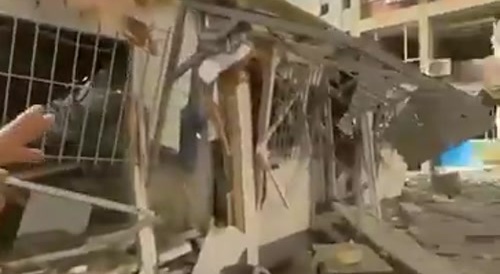 From "Soroka" Hospital in southern occupied Palestine as a result of a rocket strike.