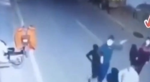 Girl get hit while dancing on the road