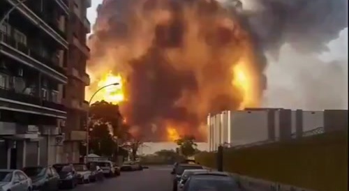 Massive explosion, possibly the Beirut one way back?