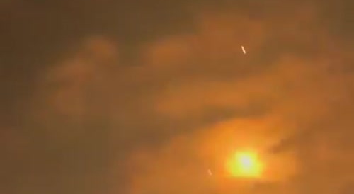 Missile lands incredibly close to this person filming in Haifa