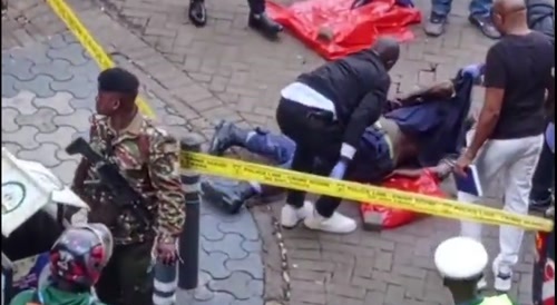 Cop slips and falls in Nairobi