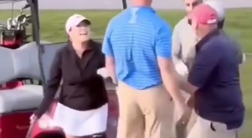 Fight at golf court