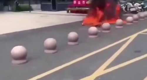 Single-person protest in China ends in fire.