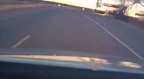 Someone plows into gas station
