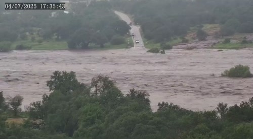 Timelapse flooding of the Llano River on July 4, 2025