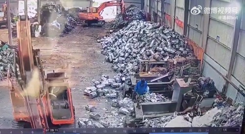 Worker crushed in recycling compressor... !
