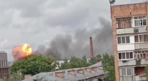 Izhevsk russian city is burning