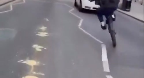 Car drives into cyclist
