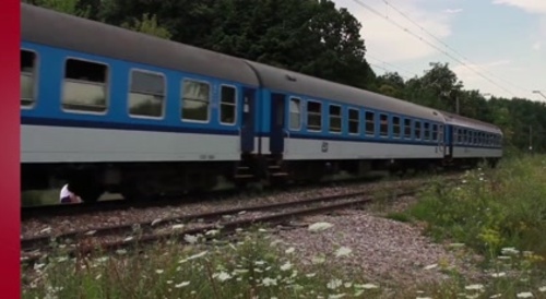 Train destroys man