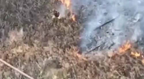 Ukrainian soldier's ass is on fire