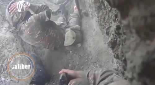 A soldier in a trench records his last seconds of life.