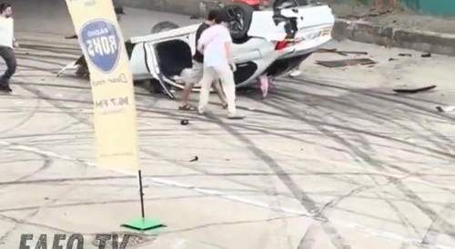 Drag racing accident