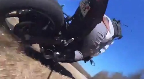 Biker wipes out