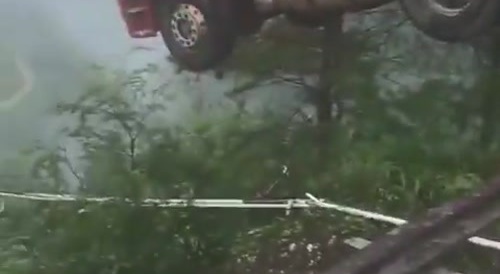 Truck driving almost dies