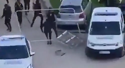 Wow, French police fleeing...