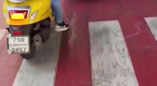 Moped crashes into pedestrian