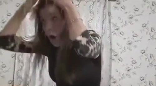 Beautiful dancing girl catches flies...