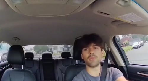 Car accident from the inside